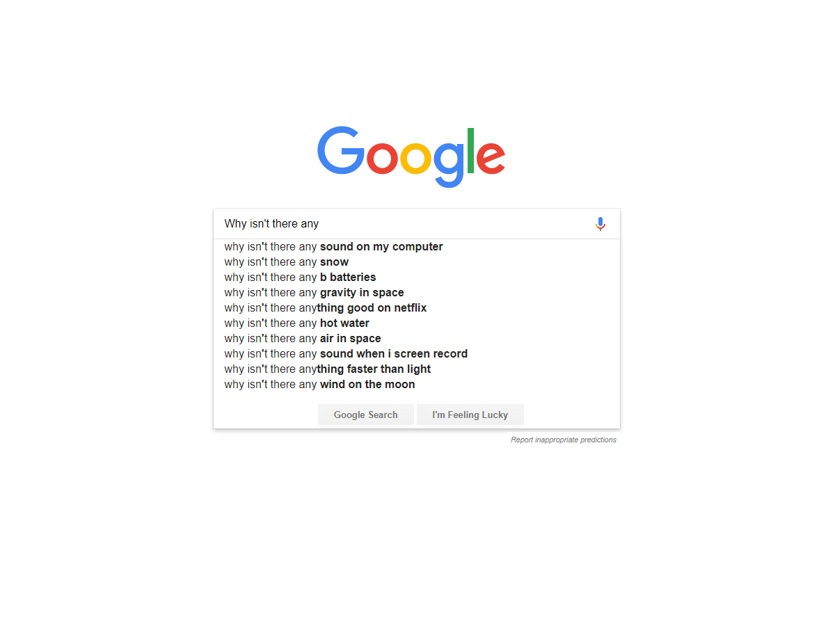 What search engines teach us about the world: Why isn't there any...