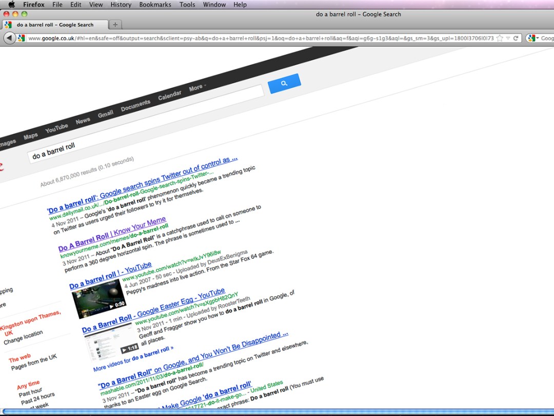 Search on google with me part 1: do a barrel roll@Google