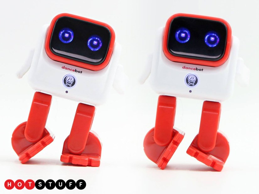 Dancebot is a mash-up of robot, portable speaker, and John Travolta that just wants to dance