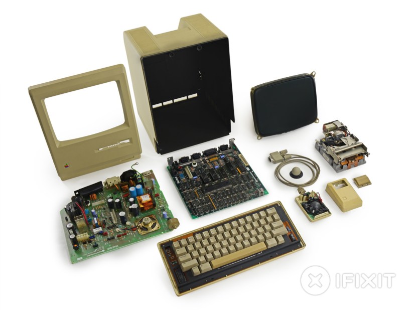 These are the guts of the very first Apple Mac – can you spot the 128KB of RAM?