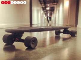 Marbel skateboard’s skinny frame hides an electric motor capable of hitting 20mph