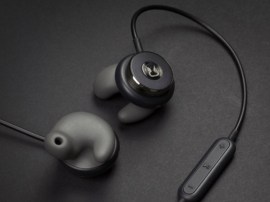 These gel-filled earphones mould to the exact shape of your ears, at the press of a button