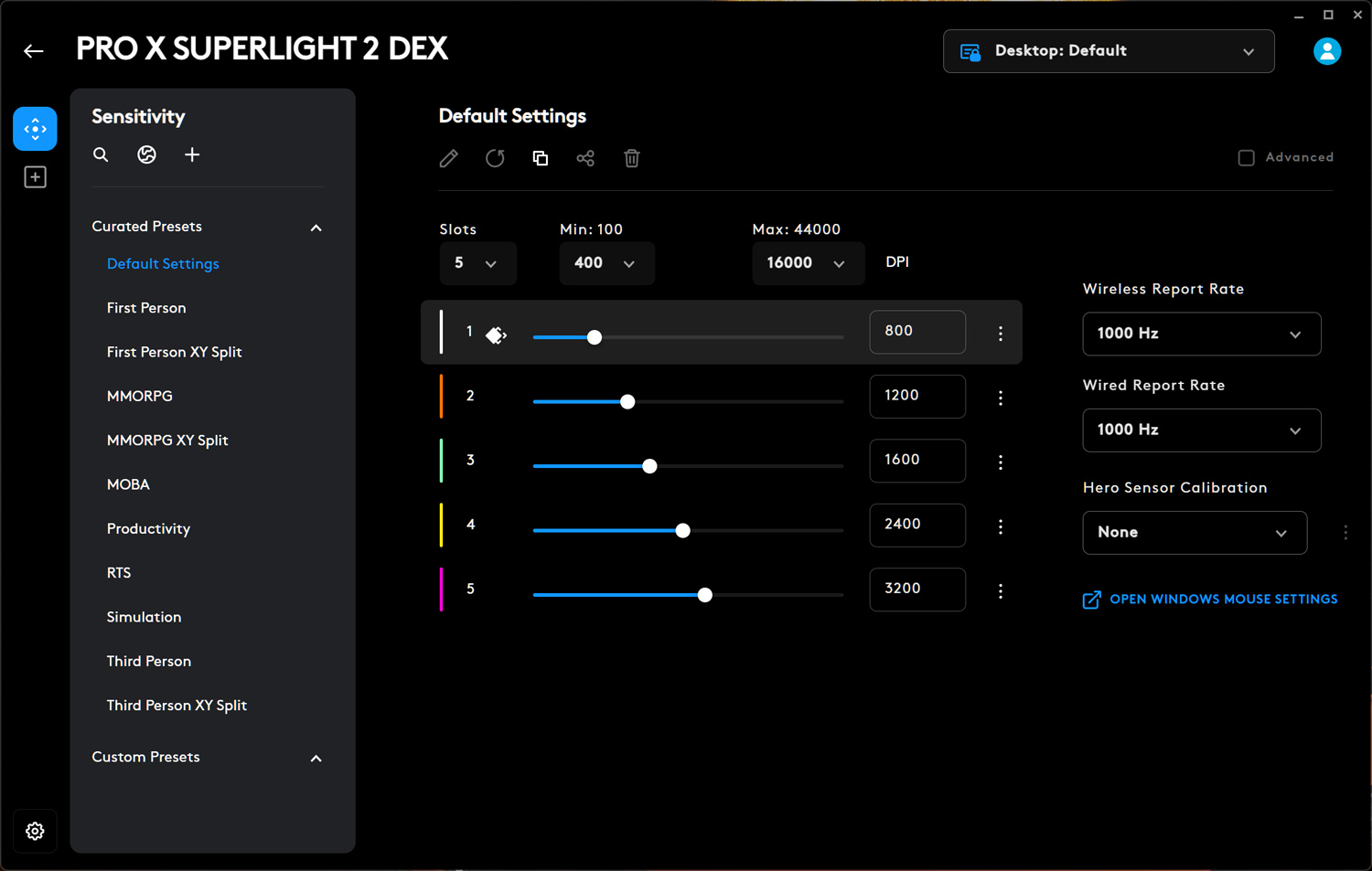 Logitech Pro X Superlight 2 DEX review app sensitivity