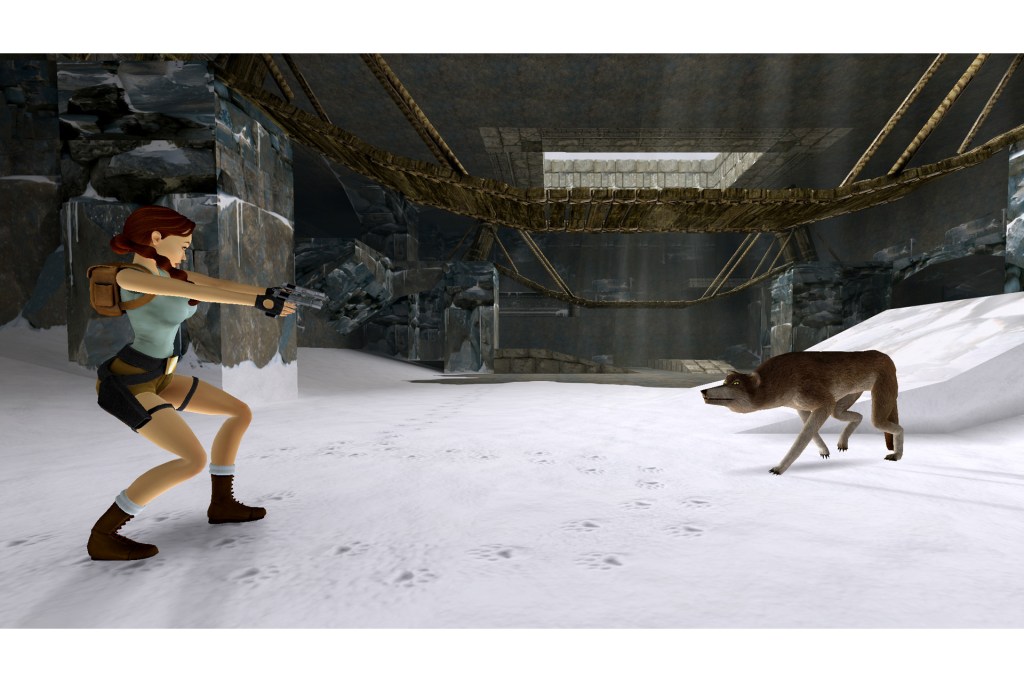 Lara Croft vs a wolf