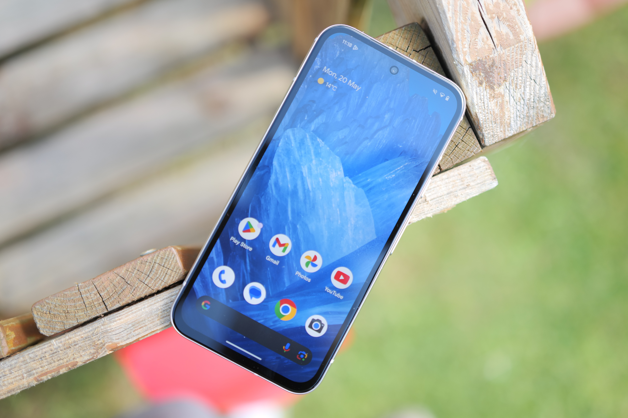 Google Pixel 8a review image showing phone in hand