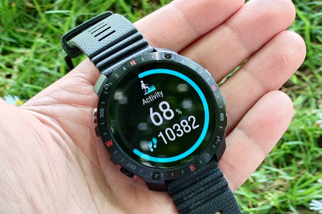 Polar Grit X2 Pro watch review in hand activity