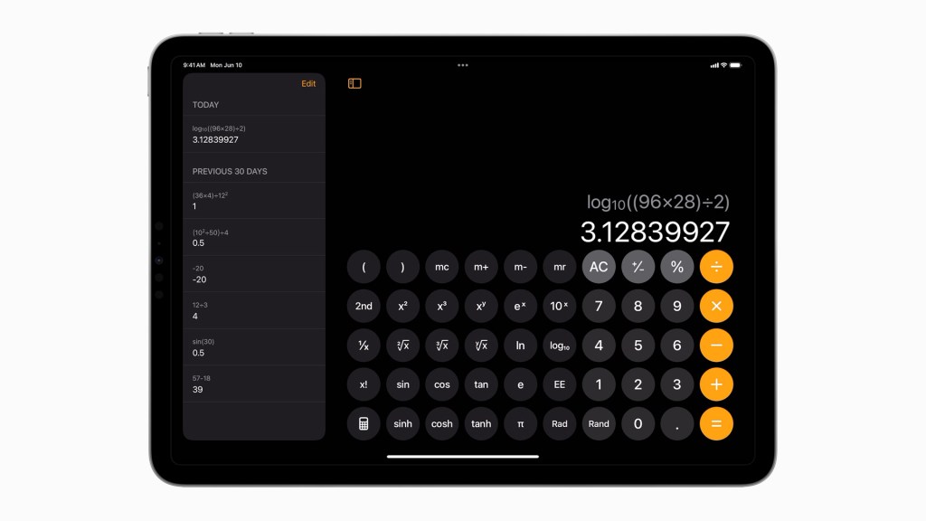 Calculator on iPadOS 18