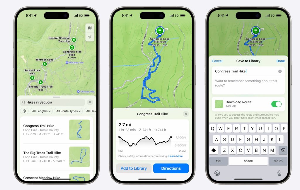 iOS 18 Maps trails