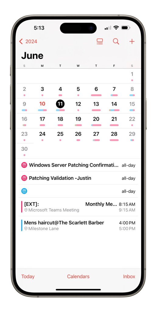iOS 18 Calendar