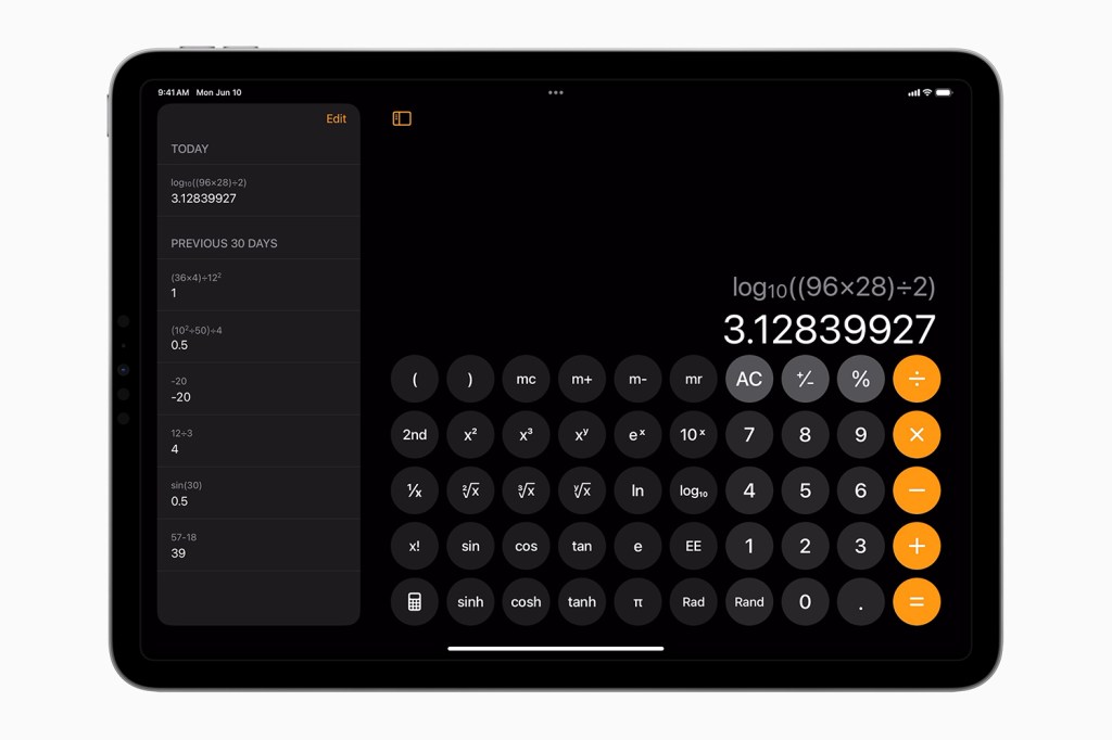 iPad Calculator app in iPadOS 18