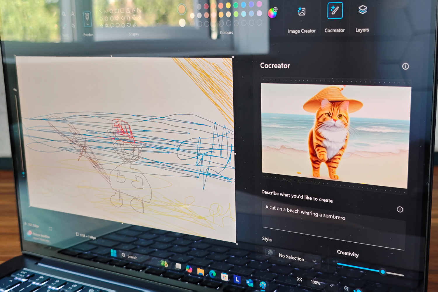 Lenovo Yoga Slim 7x review Paint cocreator