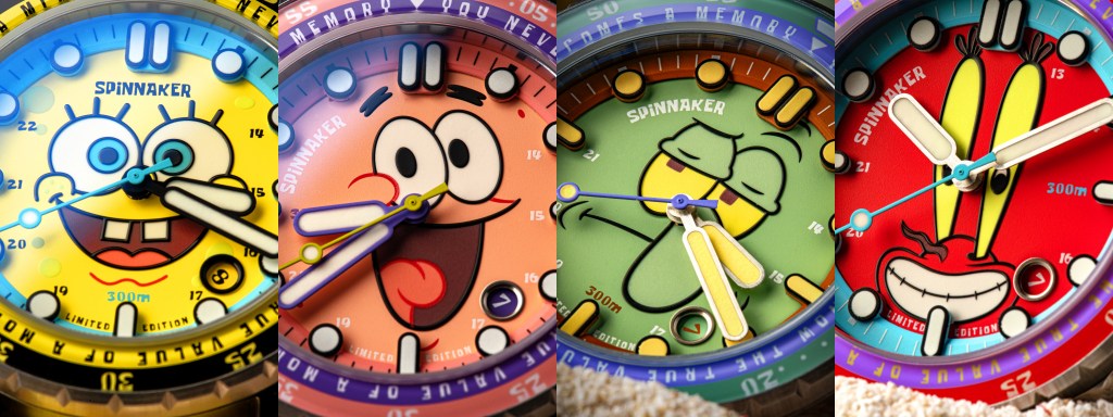 Close up of all the SpongeBob watch dials