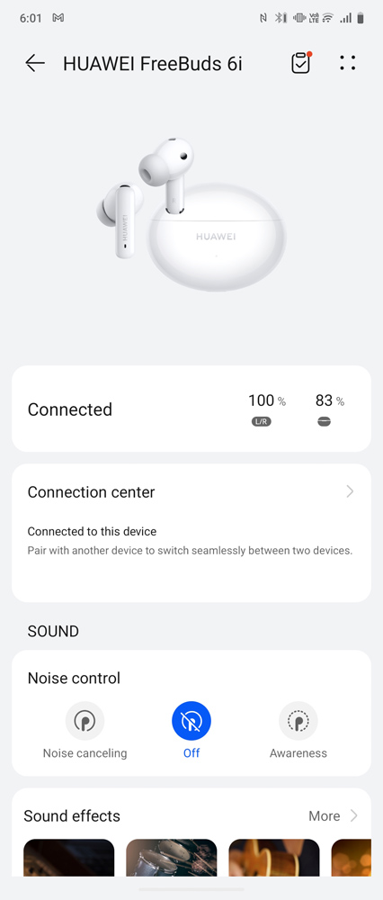 Huawei Freebuds 6i review app home