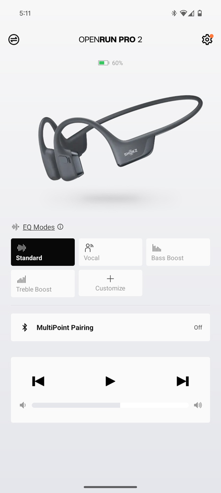 Shokz OpenRun Pro 2 review app home