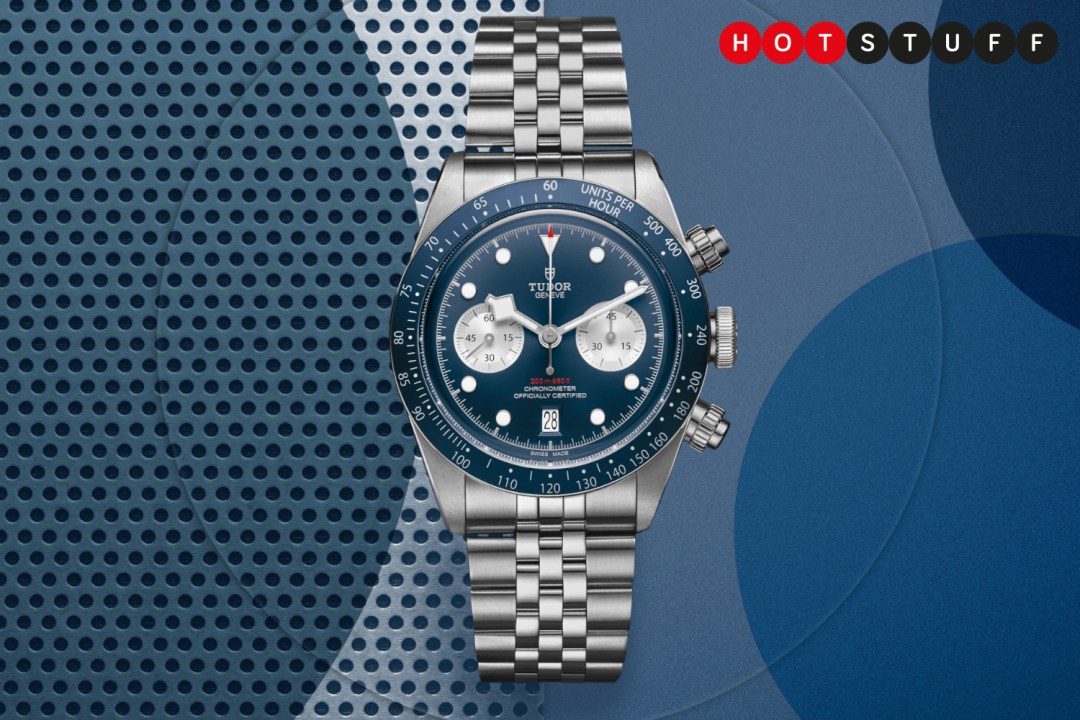 Tudor Black Bay Chrono Blue on blue background