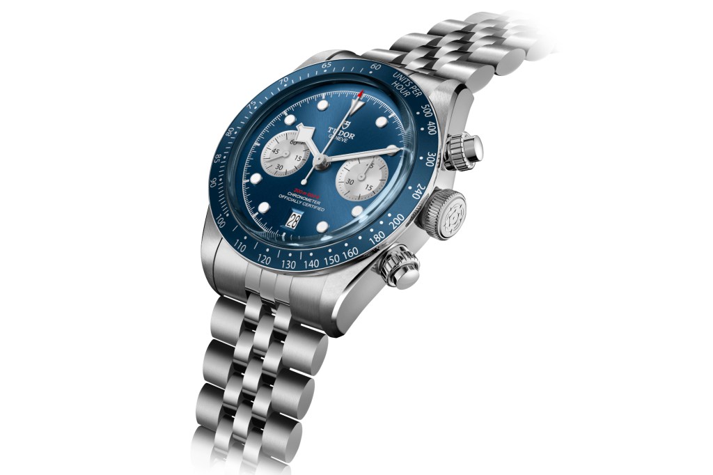 Tudor Black Bay Chrono Blue on white background