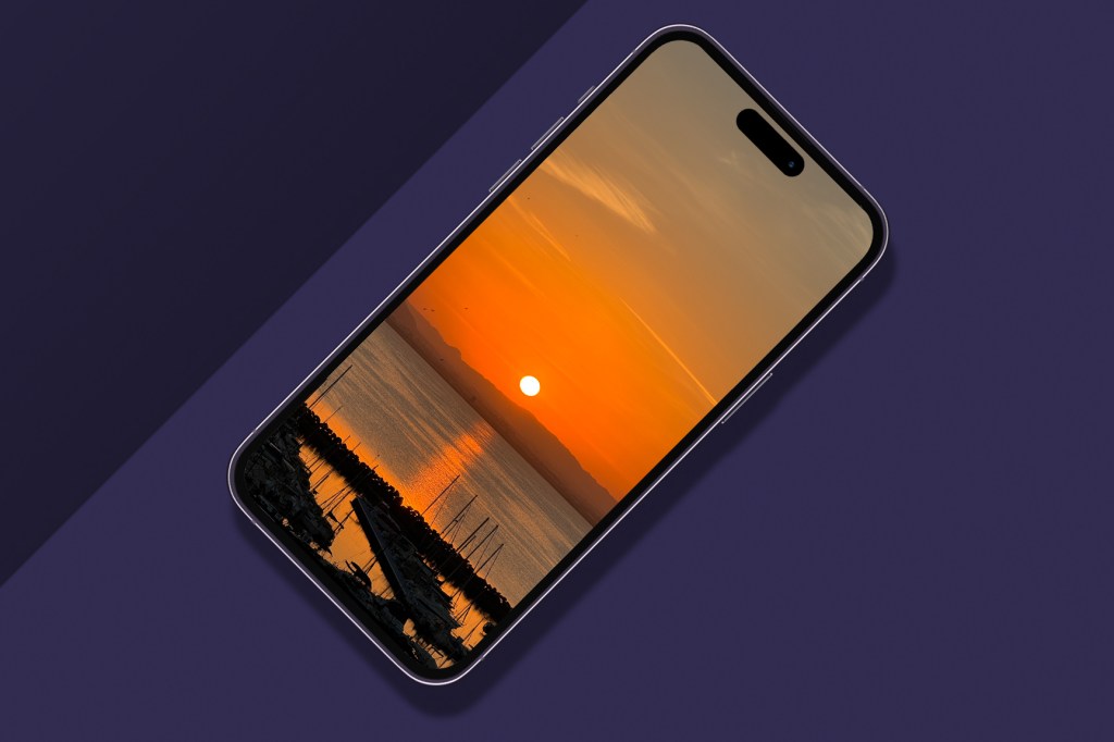 Sunset photo in iPhone frame