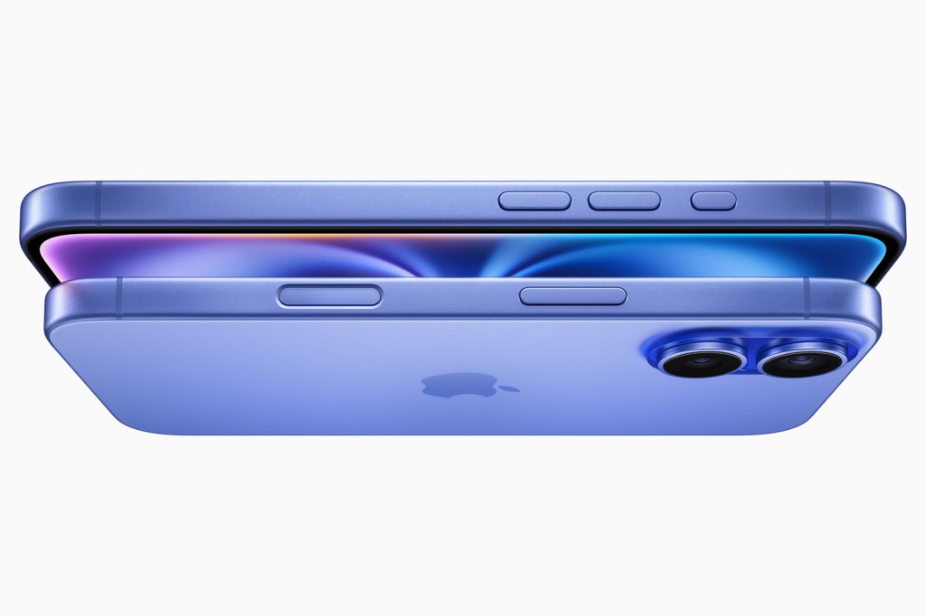 Apple iPhone 16 blue horizontal