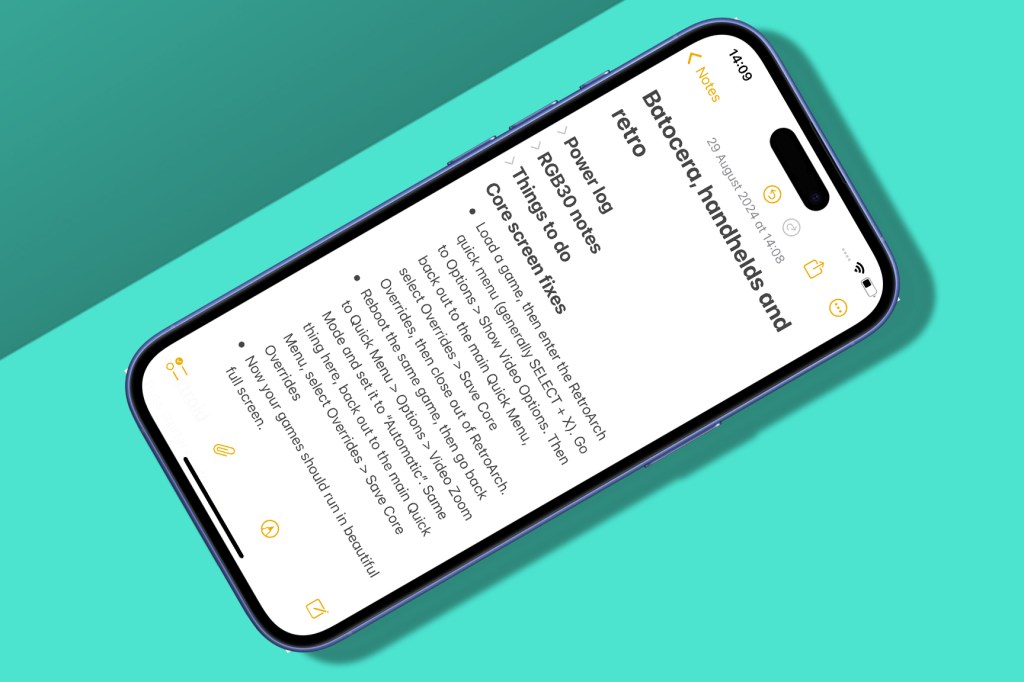 Notes in iOS 18