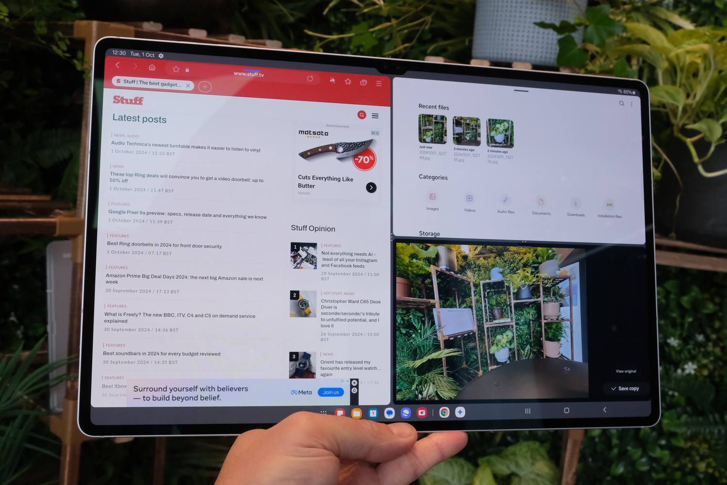 Samsung Galaxy Tab S10 Ultra Hands-on Review Horizontal Split Screen