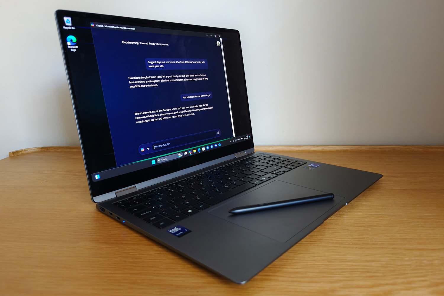 Samsung Galaxy Book5 Pro 360 review Copilot conversation