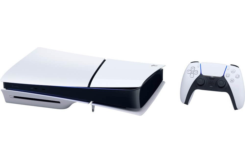 Sony PS5 Slim horizontal white background