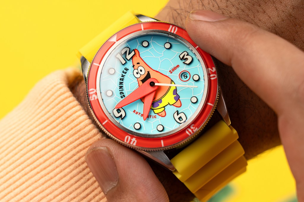 Spinnaker Cahill Automatic SpongeBob SquarePants Timekeeper Limited Edition series on wrist