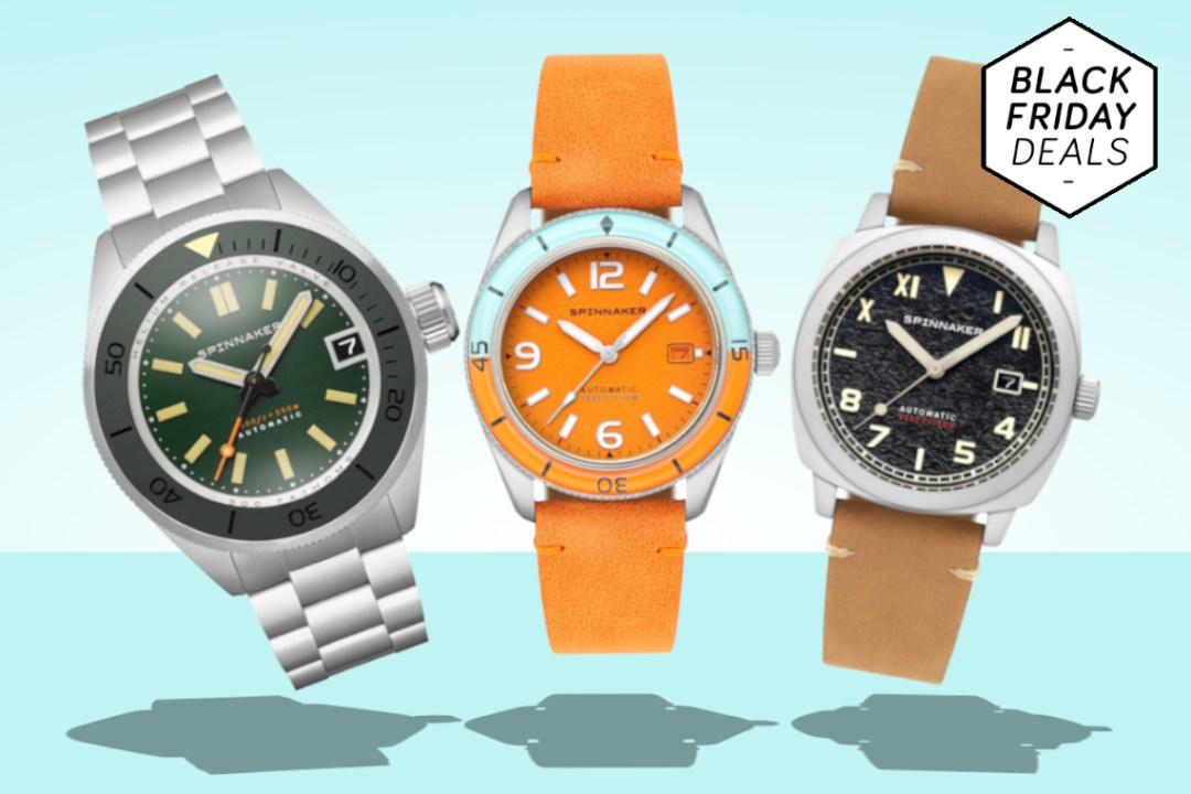 Spinnaker Watches on blue background