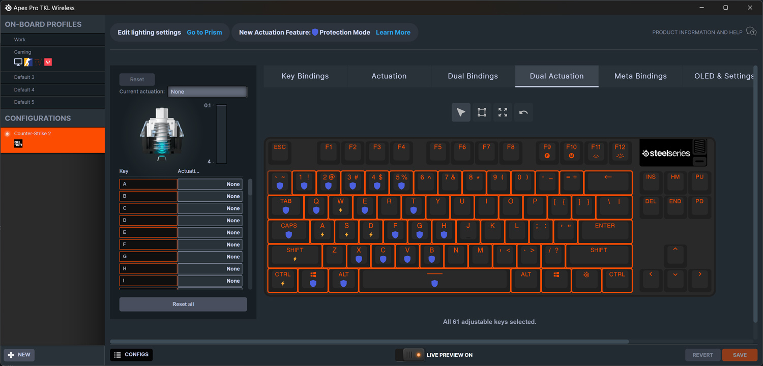 Steelseries Apex Pro Gen 3 review software actuation