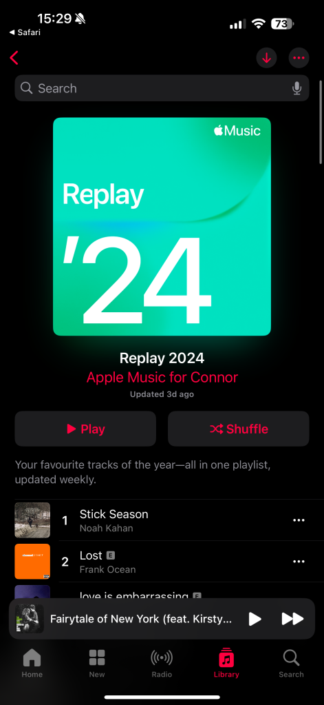 Apple Music Replay 2024 custom playlist