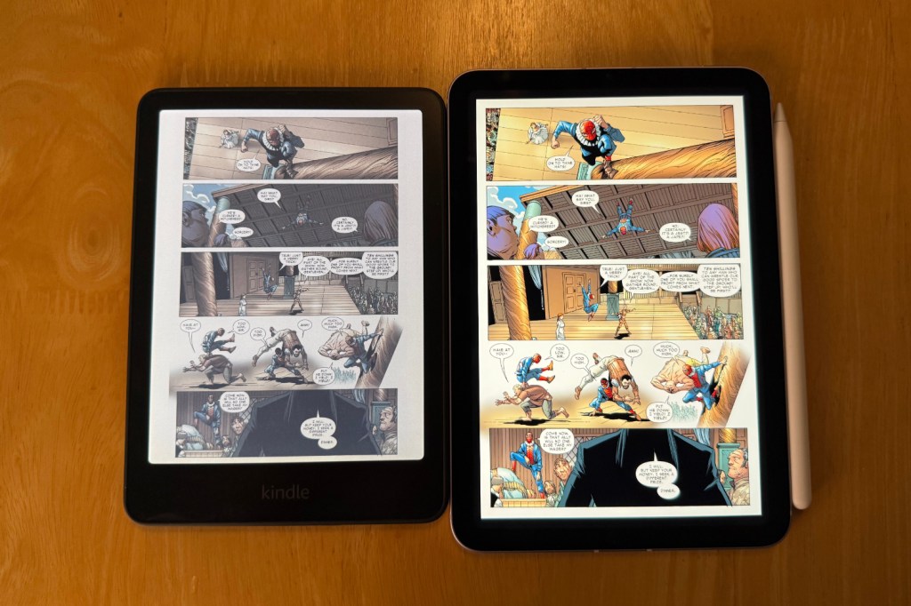 Kindle Colorsoft vs iPad mini 7 Comic Colour