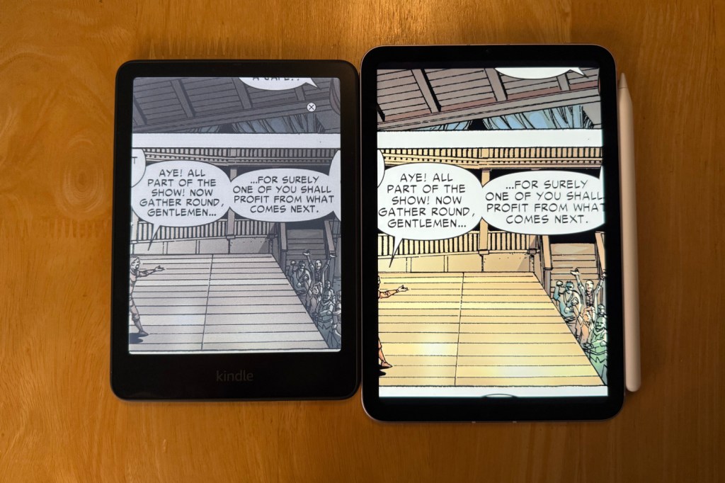 Kindle Colorsoft vs iPad mini 7 Comic Zoom