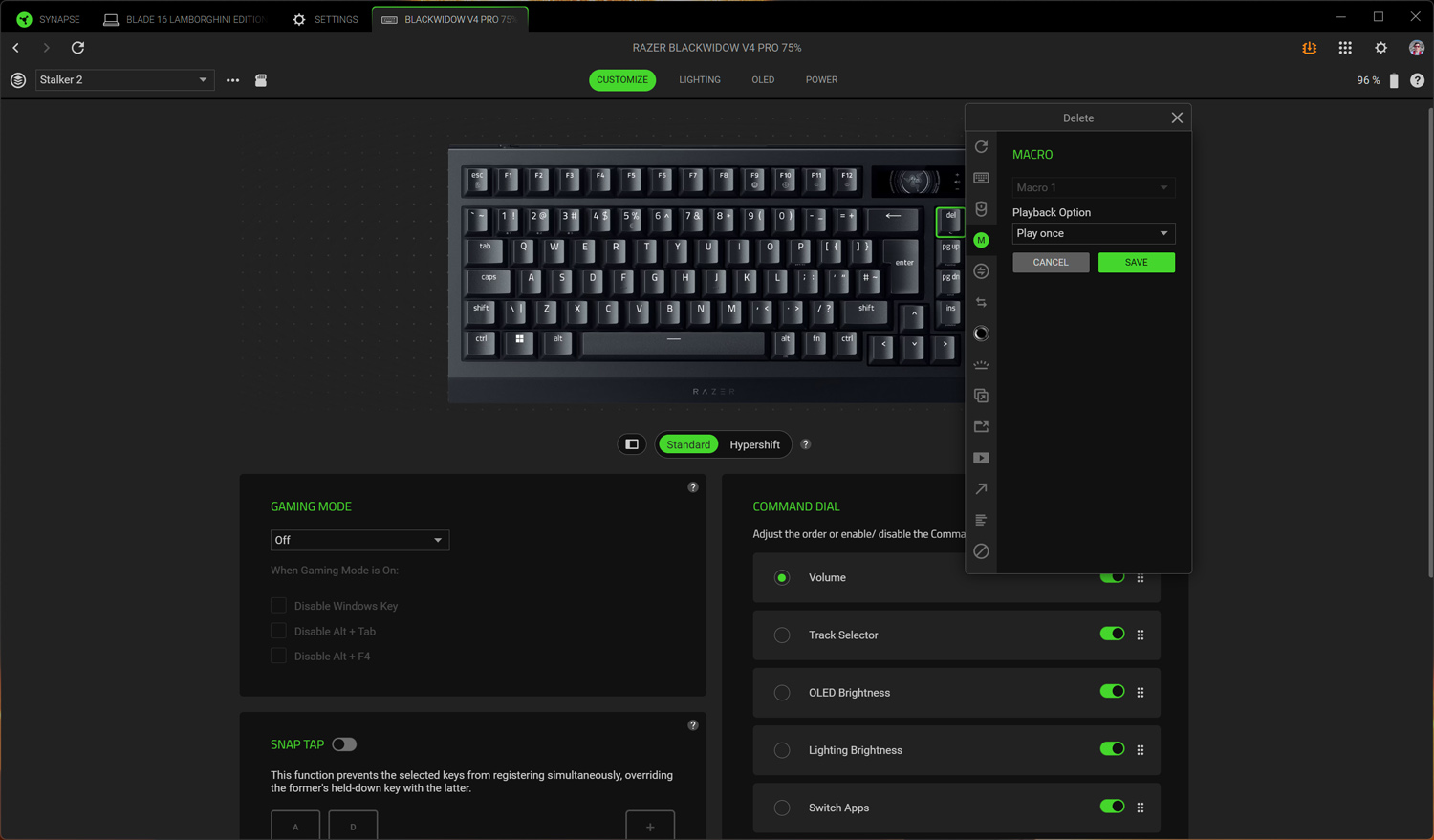 Razer Blackwidow V4 Pro 75 review app macros