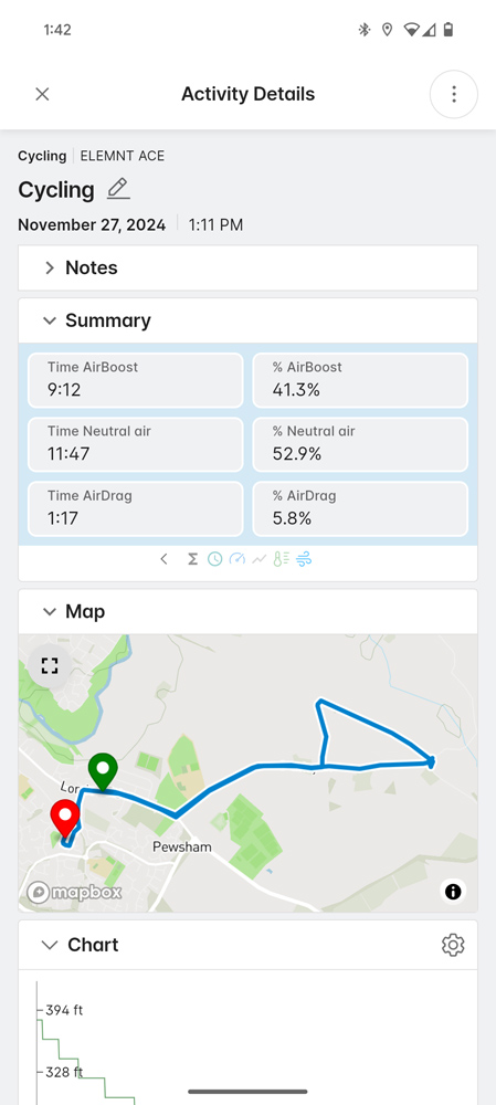 Wahoo Elemnt Ace review app activity