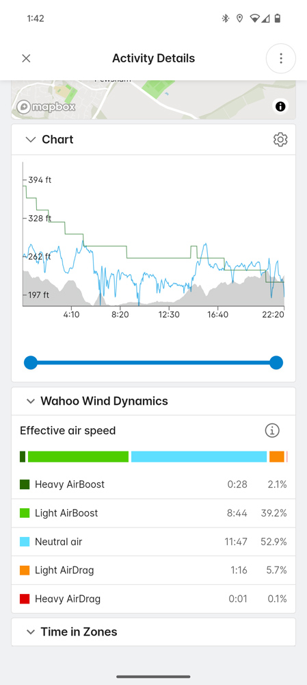 Wahoo Elemnt Ace review app wind dynamics