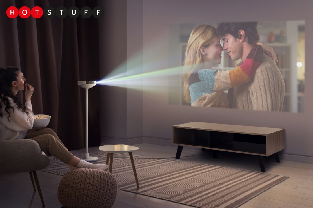 Woman watching LG projector