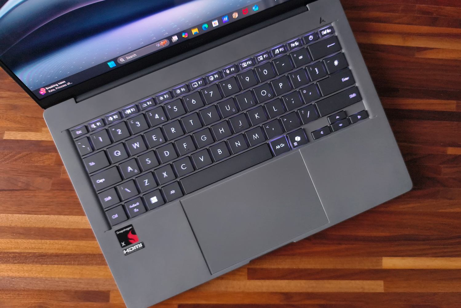 Asus ZenBook A14 review keyboard