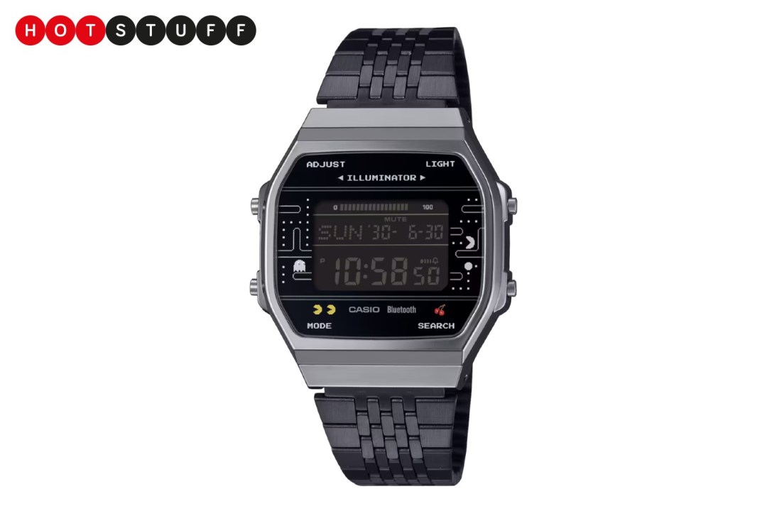 Casio ABL-100WEPC-1BER Pac-Man watch on a white background.