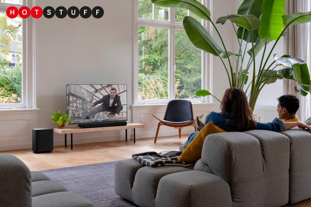 Harman Kardon sounbar and sub in a living room