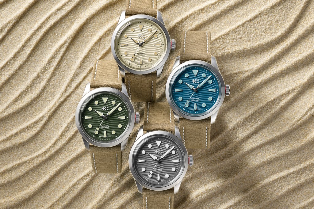 Christopher Ward C65 Dune Aeolian collection on sand