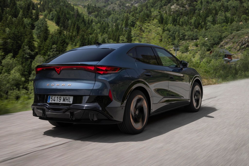 Cupra Tavascan review on road rear