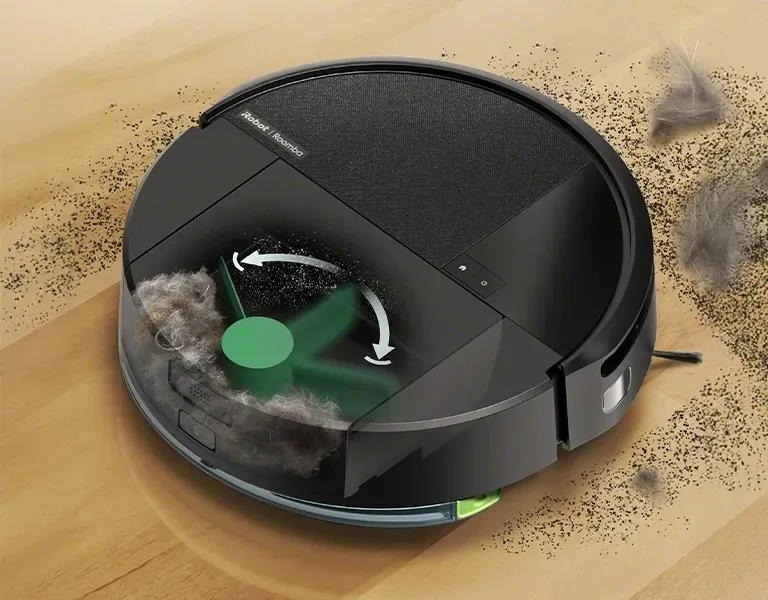 The built-in debris compactor on the new Roomba 205 robot vac